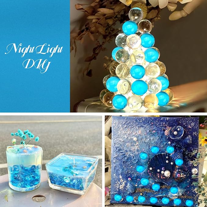 2LB Ocean Blue Flat Glass Marbles - Image 5