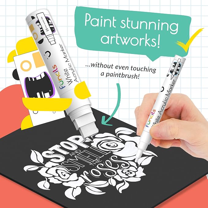 5 Acrylic White Paint Pens - Image 7
