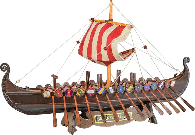 SAILINGSTORY Wooden Viking Ship Model Drakkar Oseberg Longship Model | by HOMEDECORSAILINGSTORY