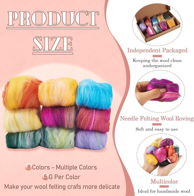 FASHEWELRY 1.5 OZ Wool Felting Set - Image 5
