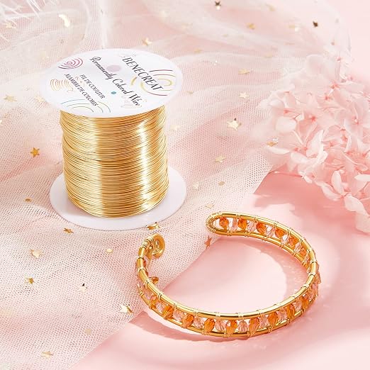 BENECREAT 24 Gauge 87 Yards Jewelry Beading Wire Light Gold Tarnish Resistant - Image 6