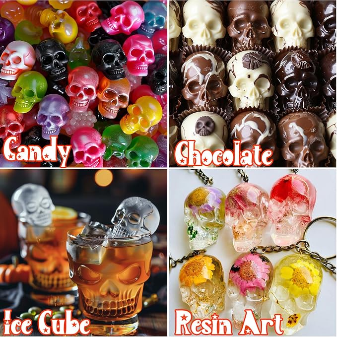 Palksky Skull Gummy Silicone Mold Sugar Chocolate Candy Molds, Skull Silicone - Image 3
