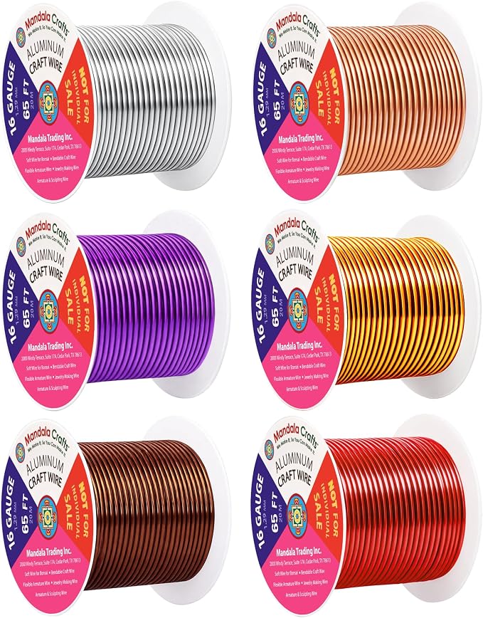 Mandala Crafts 16 GA Purple Brown Red Assorted Anodized Aluminum Craft Wire | by MandalaCrafts