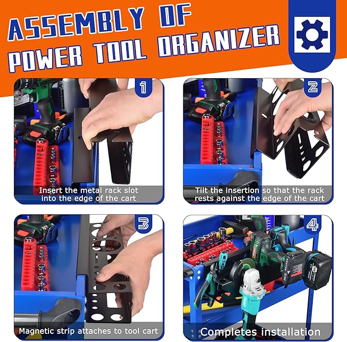 ULIBERMAGNET Magnetic Tools Rack, Solid Metal Power Tool Organizer Holder,Heavy Duty Storage Metal Cup Holder for Angle Grinder, Cordless Drill, Spray,Removable Tool Rack Suitable for Garage, Workshop