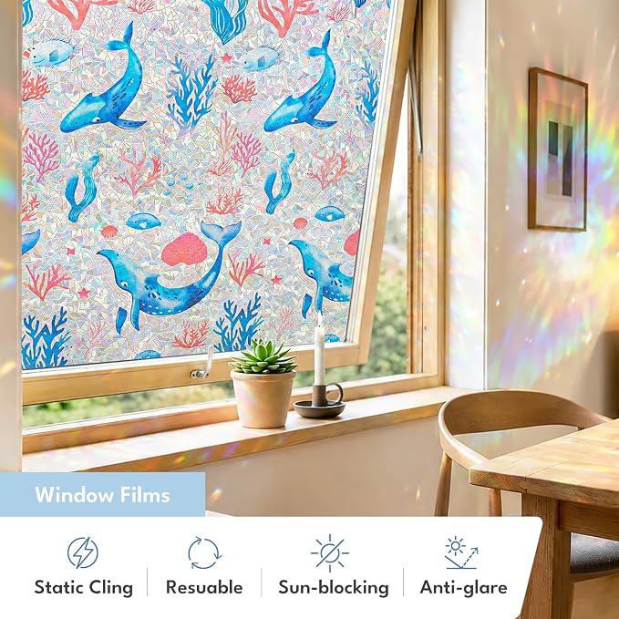 ADD.HERES Window Privacy Film, Stained Glass Decorative Static Cling, Removable - Image 3