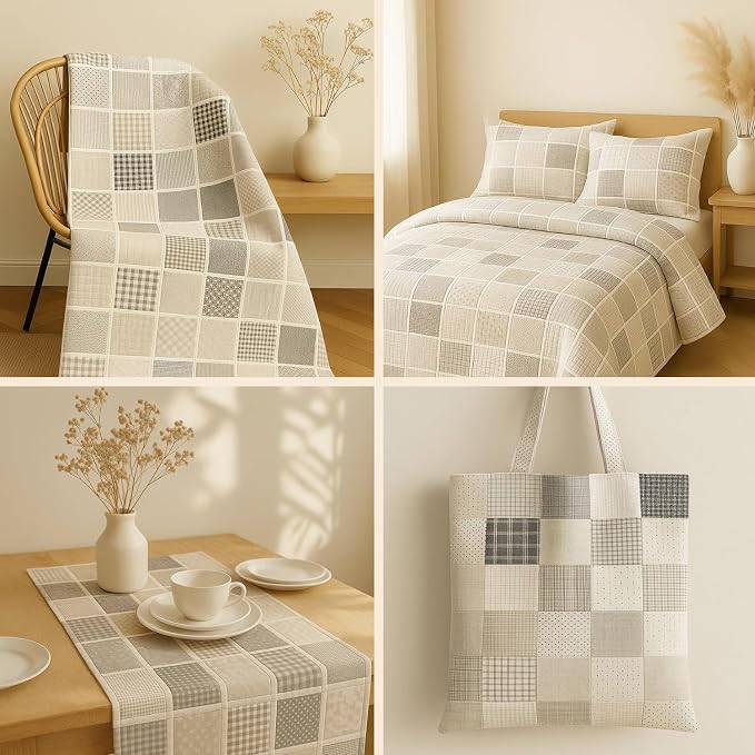 Cotton Satin Patchwork Fabric Panel – 35 Designs, 20×20 cm Squares, Single - Image 9
