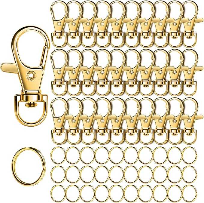 LEOBRO 60PCS Lobster Claw Clasps and Key Rings, Jewelry Making, Art Crafts by LEOBRO