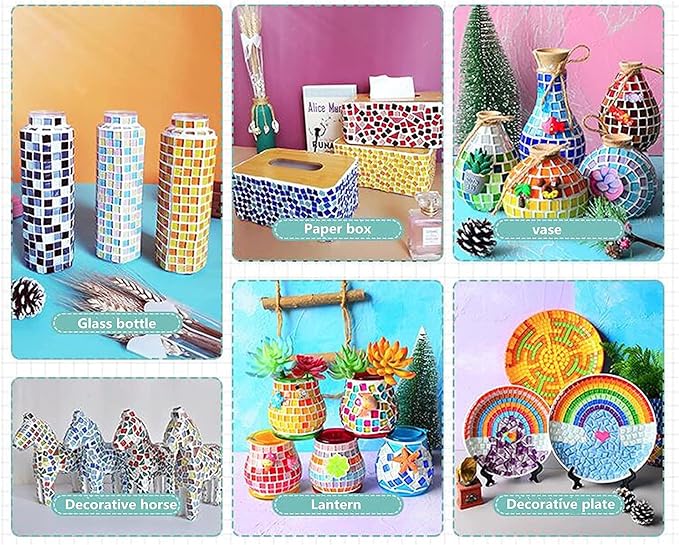 500g Mixed Color Irregular Crystal Mosaic Tiles, Tiny Mosaic Tile DIY Hobbies - Image 2