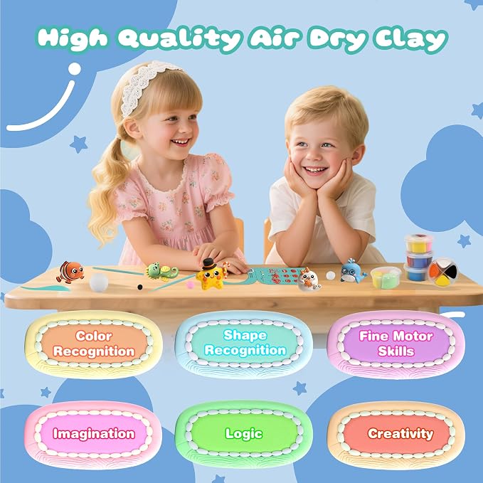 Air Dry Clay Kit, 12 Sea Creature Modeling Clay - Image 6