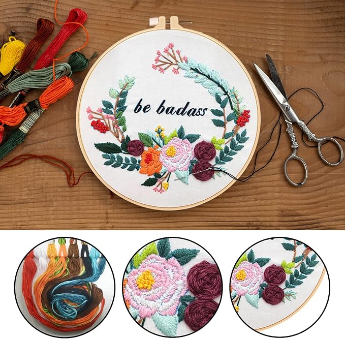 Nuberlic 3 Pack Funny Embroidery Kit, Handmade Cross Stitch Starter Kit - Image 4