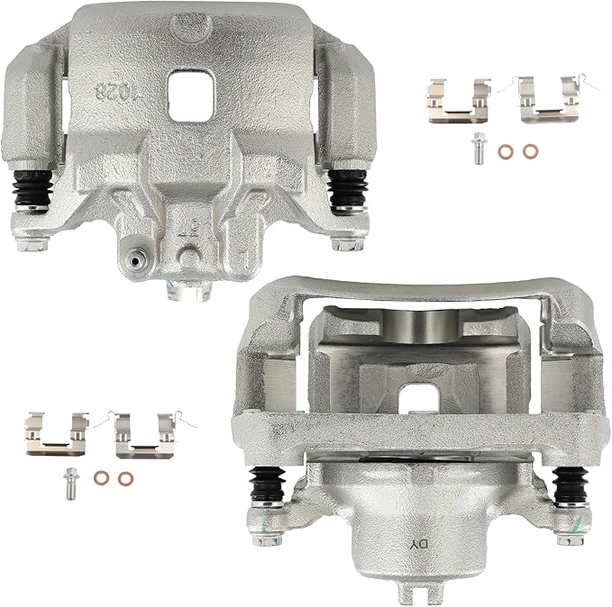 cciyu Front Left & Right Brake Calipers Assembly w/Bracket 19B3306 19B3307 2007 2008 2009 2010 2011 2012 2013 2014 2015 2016 2017 2018 2019 For Nissan For Sentra