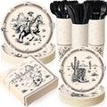 Pickmesh 400 Pcs Western Cowboy Party Plates and Napkin Decoration Wild West by Pickmesh