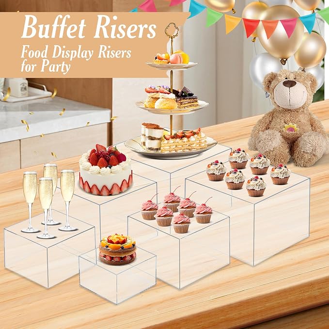 6 PCS Buffet Risers, Large Food Risers - Image 3