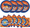 48Pcs Dart War Paper Plates and Napkins Dart War Party Decorations Blue and by Qyeahkj