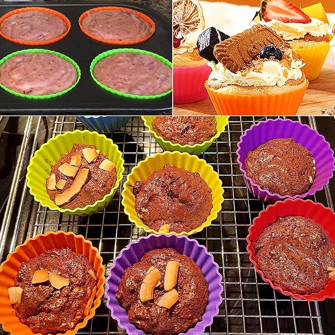 Extra Large Silicone Muffin Cups 24 Pack | Non-stick, - Image 6