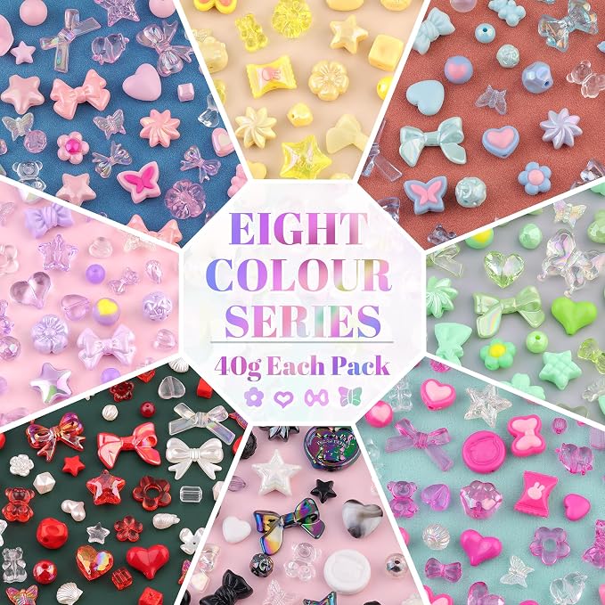 500-550PCS TINKRSTUFF Assorted 8 Colors Mixed Acrylic Beads - Image 3