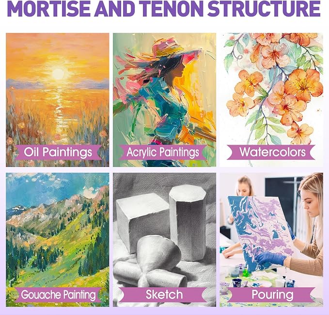 ESRICH 10x10 Stretched Canvas for Painting, 2 Pack Square Canvas for Painting - Image 4