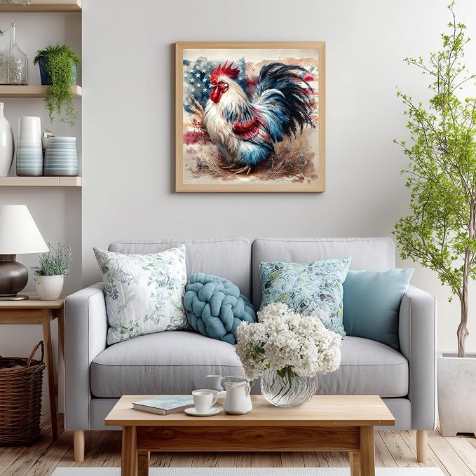 HMZephitiquc Paint by Number American Flag, Chicken Paint by Numbers - Image 2