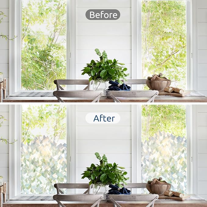 rabbitgoo Window Privacy Film, Crystal Icicles, 17.5" x 157.4" | Stained Glass - Image 8