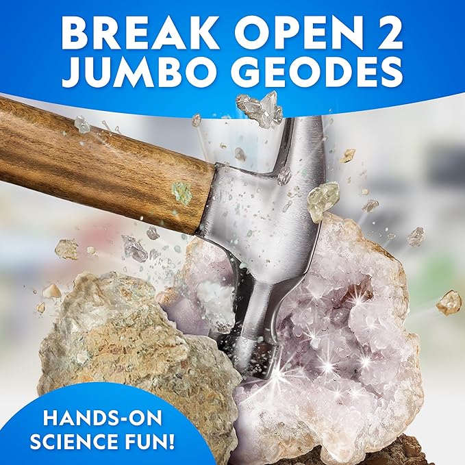 National Geographic Jumbo Geodes Kit – Break Open 2 Large Geodes - Image 2