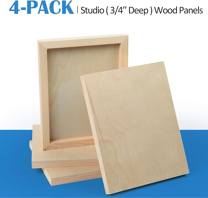 Falling in Art 4 Pack 8x10’’ Unfinished Birch Wood Panels Kit - Image 6