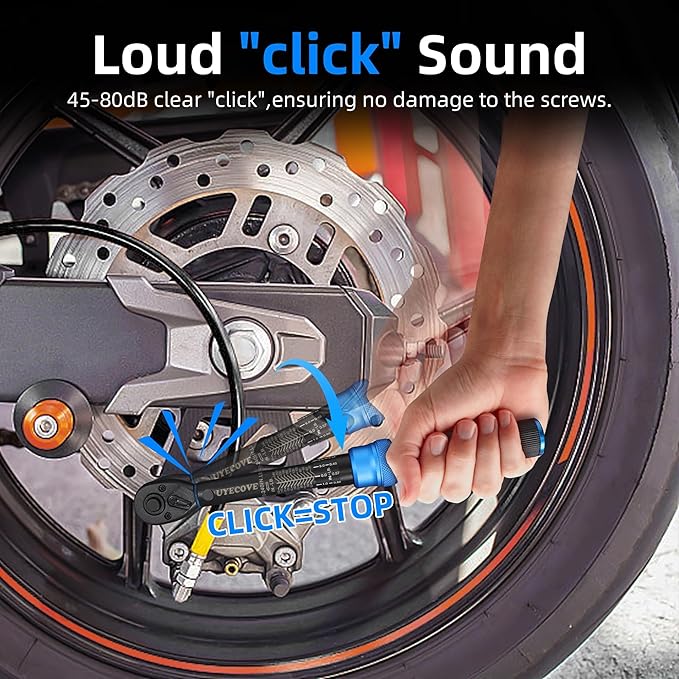 1/4 Inch Drive Click Torque Wrench 10-50 IN-LB,Dual-Direction Click Professional Torque Wrench 10-50IN.LB/1.1-5.7N.M, Dual Range Scales Graduated in FT.LB and N.M, Blue