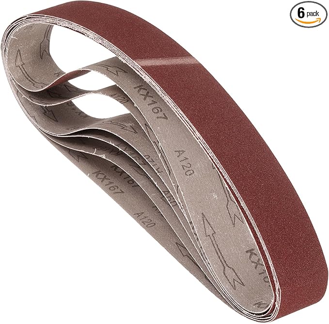 6 Pcs Sanding Belts 2 x 36 Inch 120 Grit Aluminum Oxide Abrasive Sandpaper for Belt Sander Metal Grinding Wood Working Weld Rust Removal