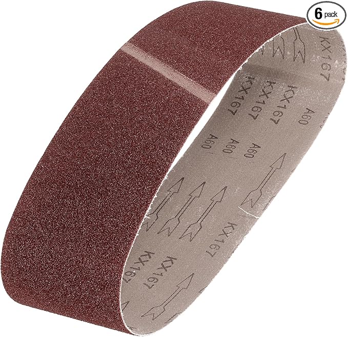 HARFINGTON 6 x 48 Inch Sanding Belts, 6 Pcs 60 Grits Aluminum Oxide Abrasive Belt Sander File Belt for Woodworking, Metal Polishing, Knife Sharpener