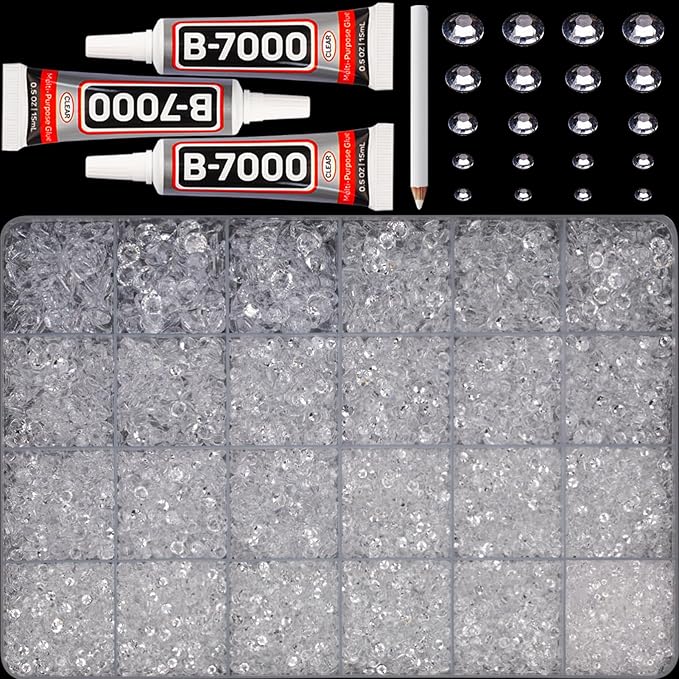 32000Pcs Transparent Rhinestones by Worthofbest