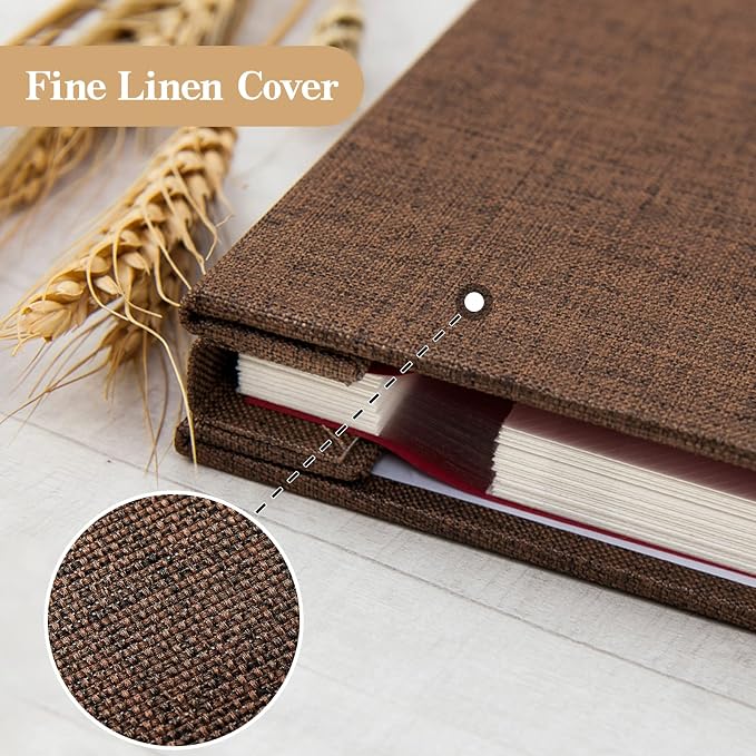 potricher Large Photo Album Self Adhesive 3x5 4x6 5x7 8x10 10x12 Pictures Linen - Image 5