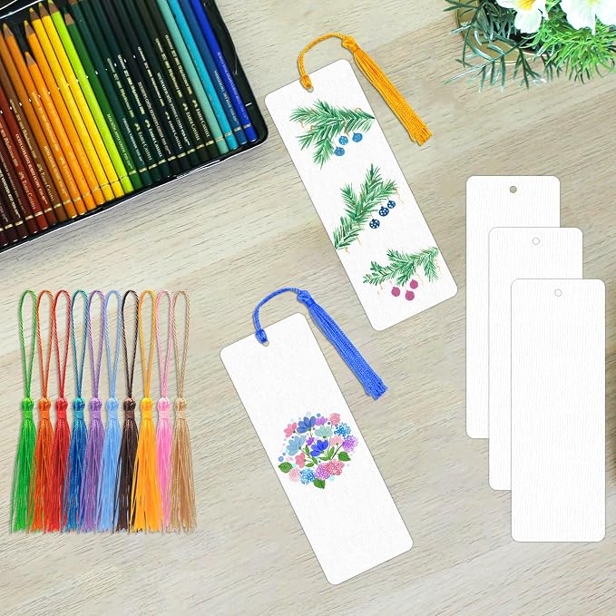 DSYIL 50 Sets Watercolor Paper Bookmarks - Image 6