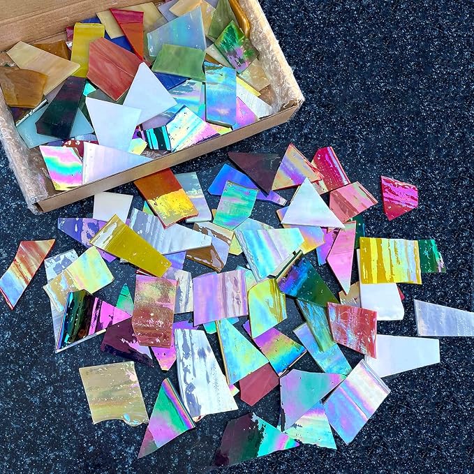 LITMIND 2.2LB Iridescent Mixed-Color Stained Glass Scraps - Image 4