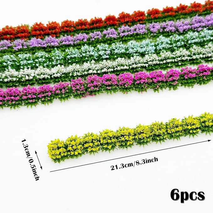 Woohome 6 PCS Static Grass Model Flower Cluster Model Grass Tufts Set - Image 5