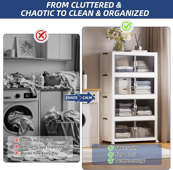 SAILUN 116Gal/464Qt Stackable Storage Bins Folding Collapsible Storage Bins - Image 2