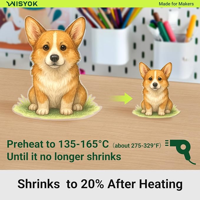 WISYOK 204Pcs Shrinky Film Kit, Shrink Plastic Sheets kit - Image 5