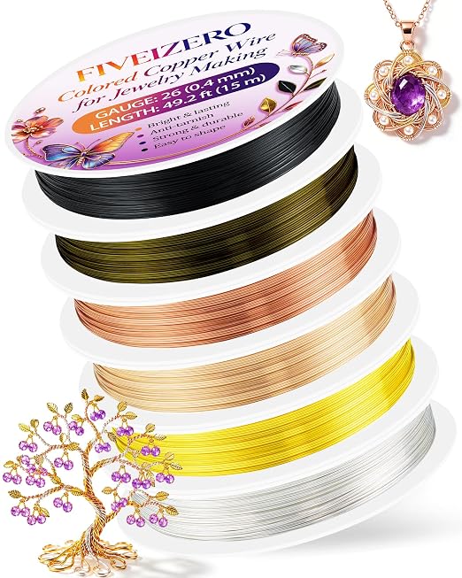 FIVEIZERO 6 Rolls Colored Copper Wire by FIVEIZERO
