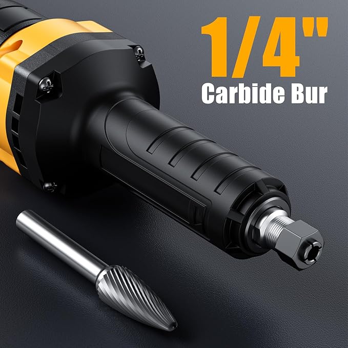 Die Grinder for Dewalt 20V MAX Battery, Cordless Die Grinder with 25000RPM Brushless Motor, 1/4" Precision Collect, Variable Speed Grinder for Metal Wood Grinding Cut Sanding (Battery not Included)