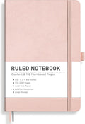 RETTACY Lined Journal Notebook, 192 Numbered Pages, A5 Size | Leather Hardcover by RETTACY