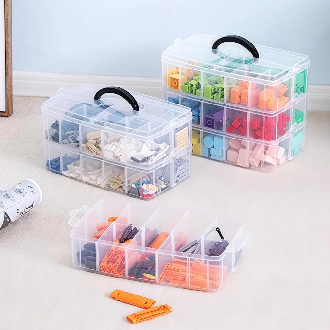 Sooyee 3-Layer Things & Crafts Storage Box, Large | 30 Adjustable Compartments - Image 2