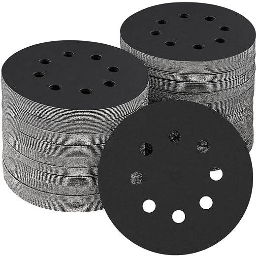 100PCS 5 inch Silicon Carbide Sanding Discs 400 Grit, Wet Dry Orbital 5 Sander Hook and Loop Sandpaper Disc, Best for Metal,Automotive,Wood Polishing