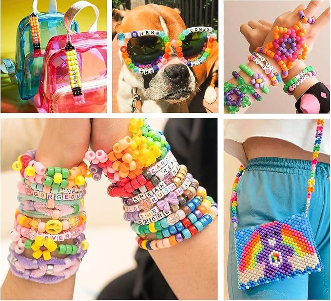 5 Boxes Bracelet Making Kit Pony Beads, 96 Colors 3500Pcs Kandi Beads - Image 8