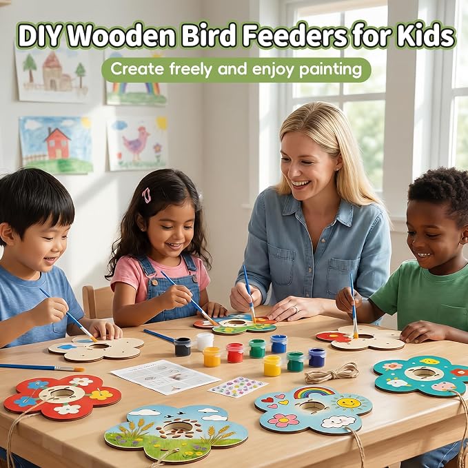 12 Pack Wooden Bird Feeder Painting Kits - Image 5