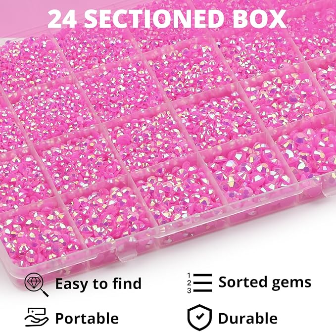 32000Pcs Hot Pink AB Rhinestones - Image 3
