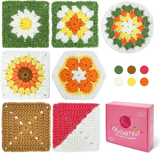 SGIBYN Granny Squares Crochet Kit by SGIBYN