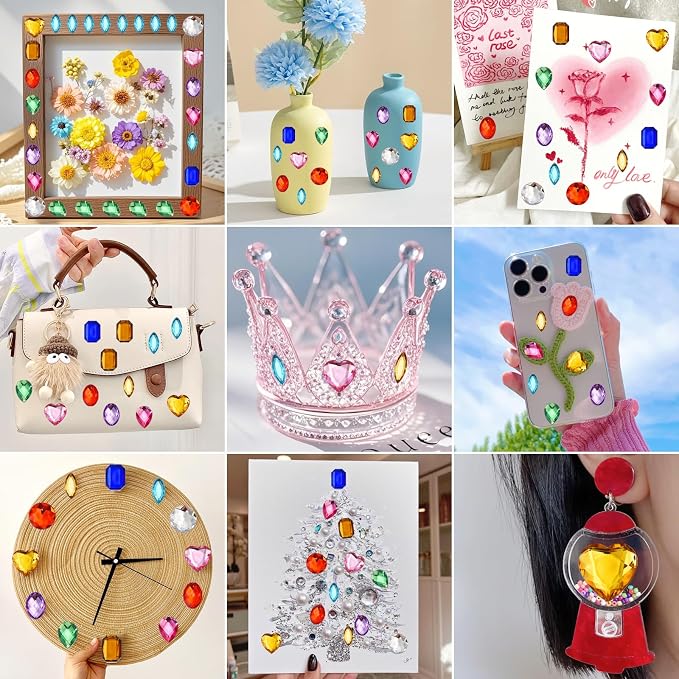 120PCS Craft Gems Jewels, Colorfull Acrylic Flatback Rhinestones - Image 7