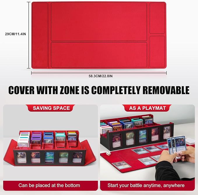 Trading Card Storage Box with Commander Display, 5-Row Deck Case with Removable - Image 5