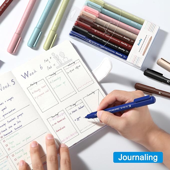 AECHY Colored Curve Highlighter Pens Set - Image 6