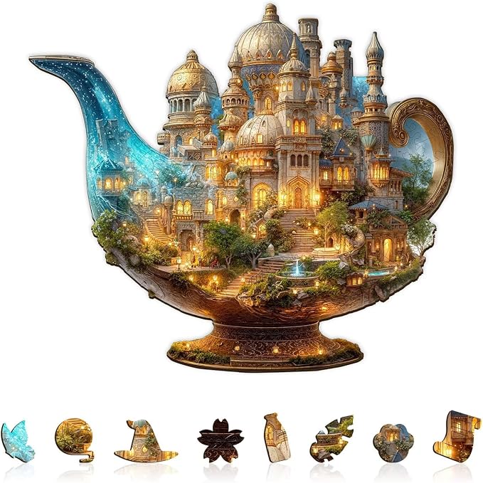 Gifts for Women Men Magic Lamp World Puzzles Adults Gift Wooden 190 Pieces 13.4 by Jollitot