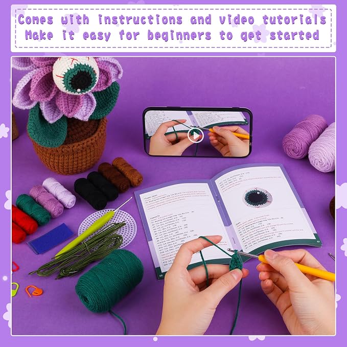 kgxulr Crochet Kit, Big-Eyed Knitting Kit - Image 3