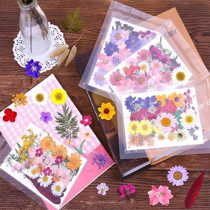 140 Pcs Dried Pressed Flowers for Resin, Real Pressed Flowers Dry Leaves Bulk - Image 7